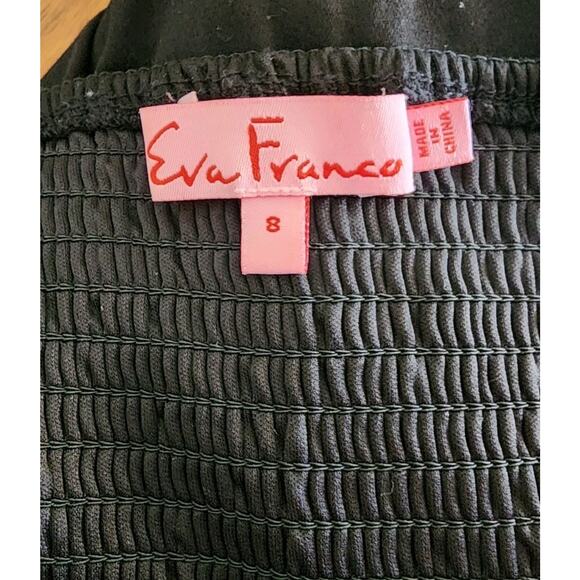 Eva Franco One-Shoulder Pleated Black Size 8 Cotton Midi Dress - Picture 7 of 8